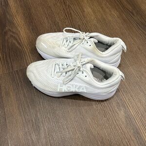 Hoka All-White Running Shoes BROKEN
